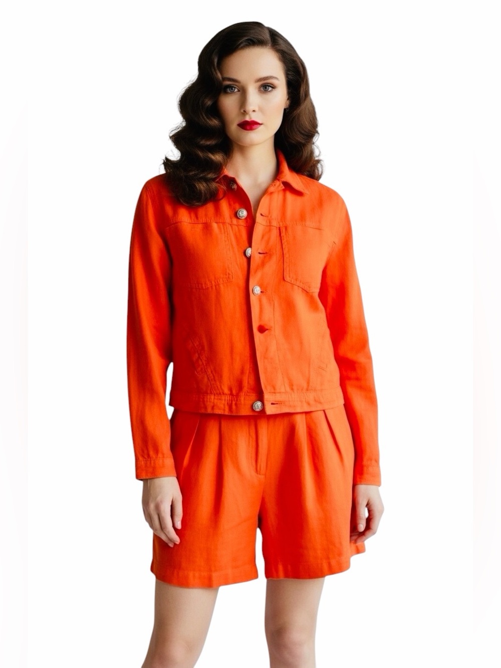 L’AGENCE CELINE ORANGE NAUTICAL LINEN SET.